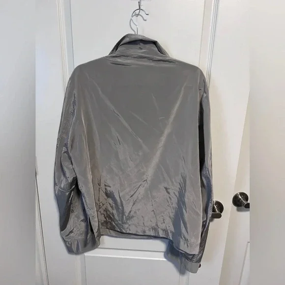 Vintage | Versace  Double Zipper Silver Half-Zip Jacket | Size L (approx) - Picture 6 of 10